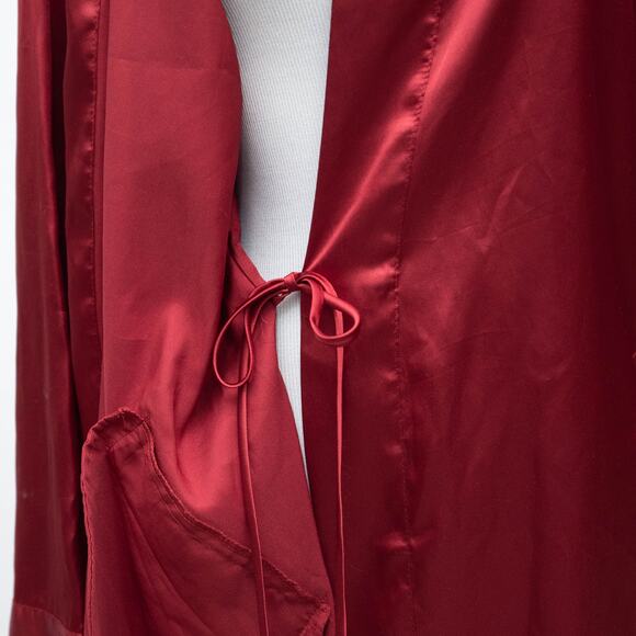 Victoria's Secret Red Short Silky Satin Robe One Size - Picture 4 of 8